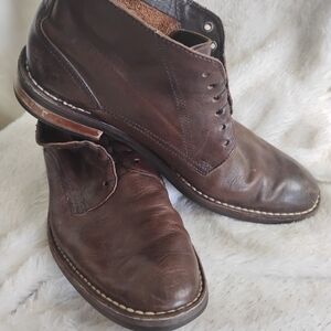 Cole Haan Dark Brown Leather Lace-Up Boots
